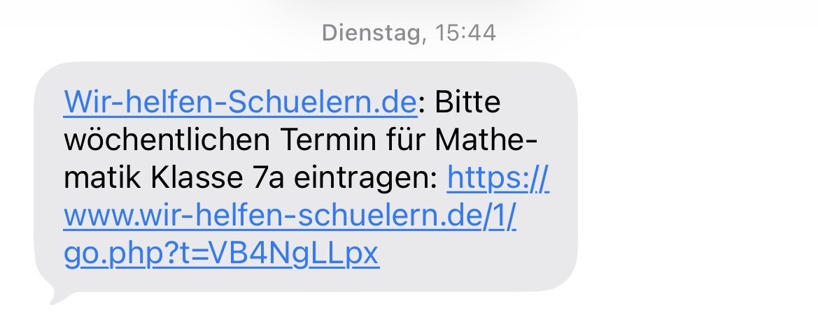 Beispiel: Termin per SMS