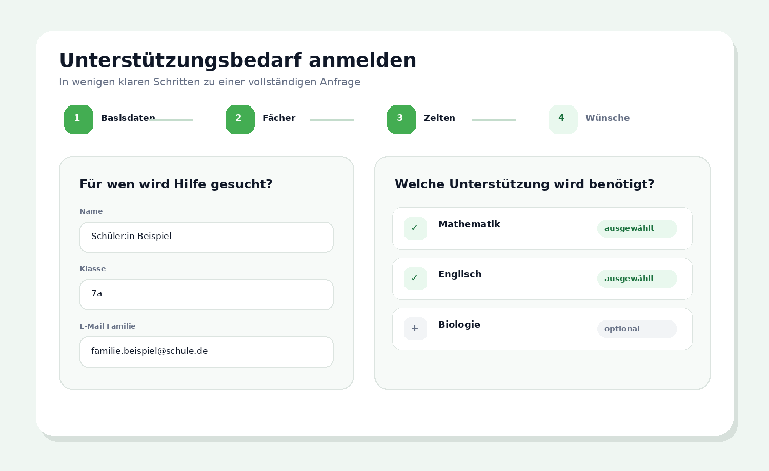 Digitale Anmeldung für Schüler und Schülerinnen